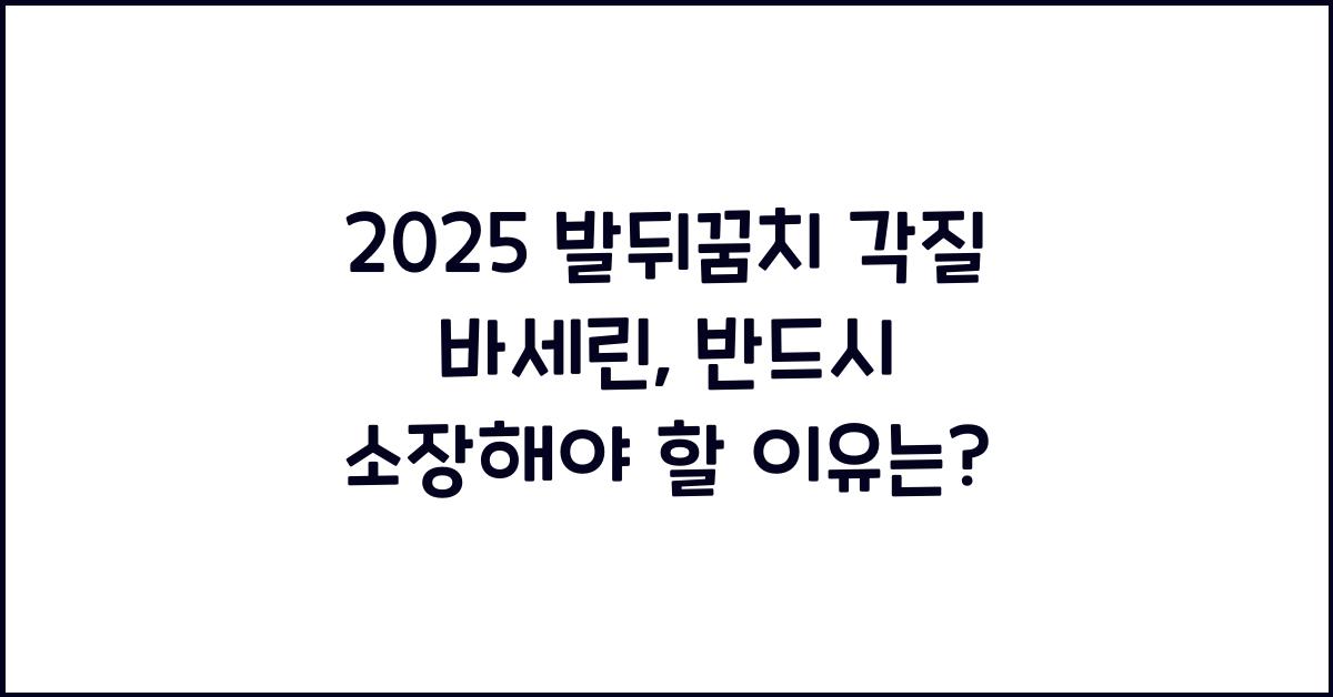 2025 발뒤꿈치 각질 바세린