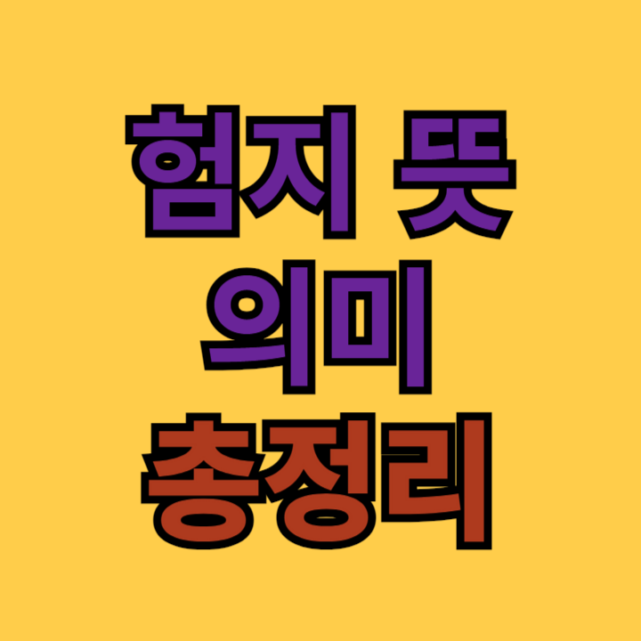 험지-뜻