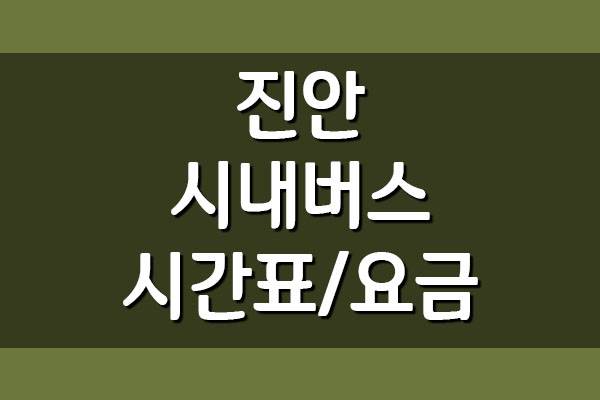  진안 시내버스 시간표 및 요금