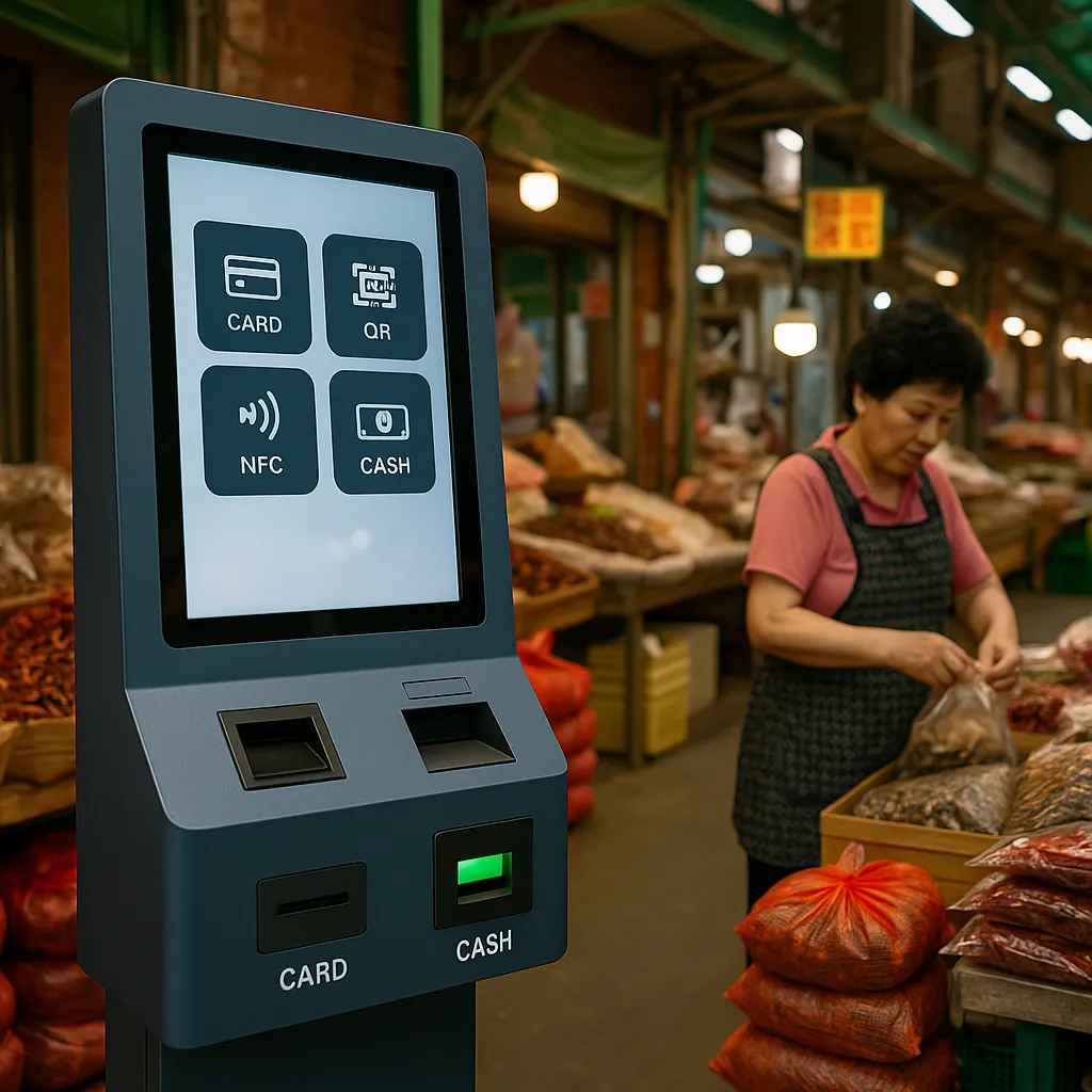 Traditional market unmanned payment kiosk