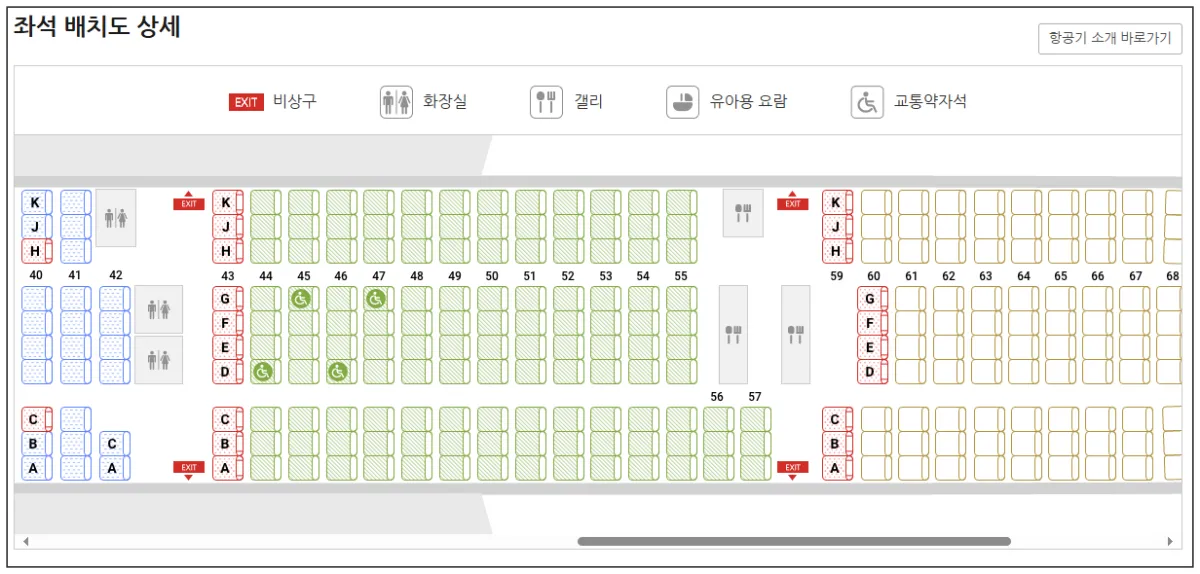 티웨이항공-사전좌석-좌석위치도
