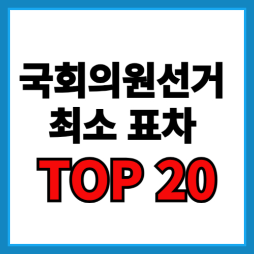 국회의원선거 최소 표차 11위 ~ 20위&#44; 국회의원 선거 결과