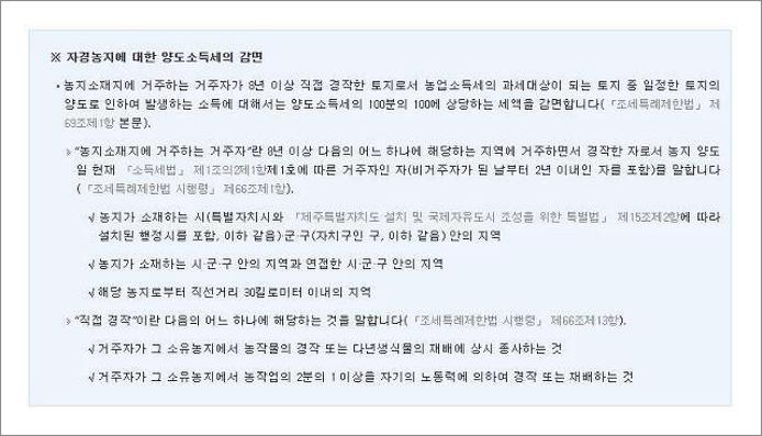 농지 양도소득세율