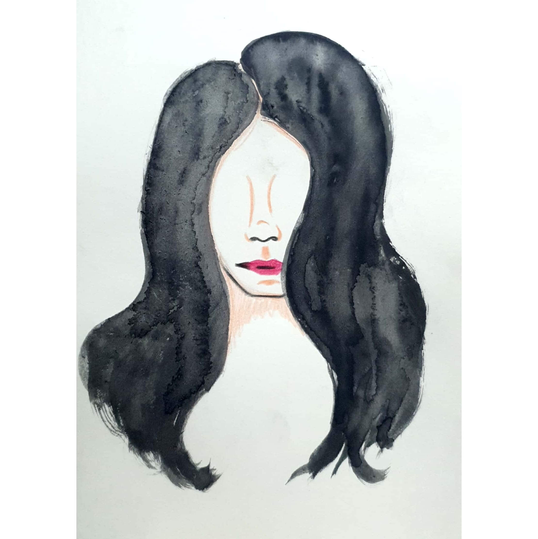  Secret 비밀 / 일러스트레이션 그림 드로잉 / 인물화 그리기