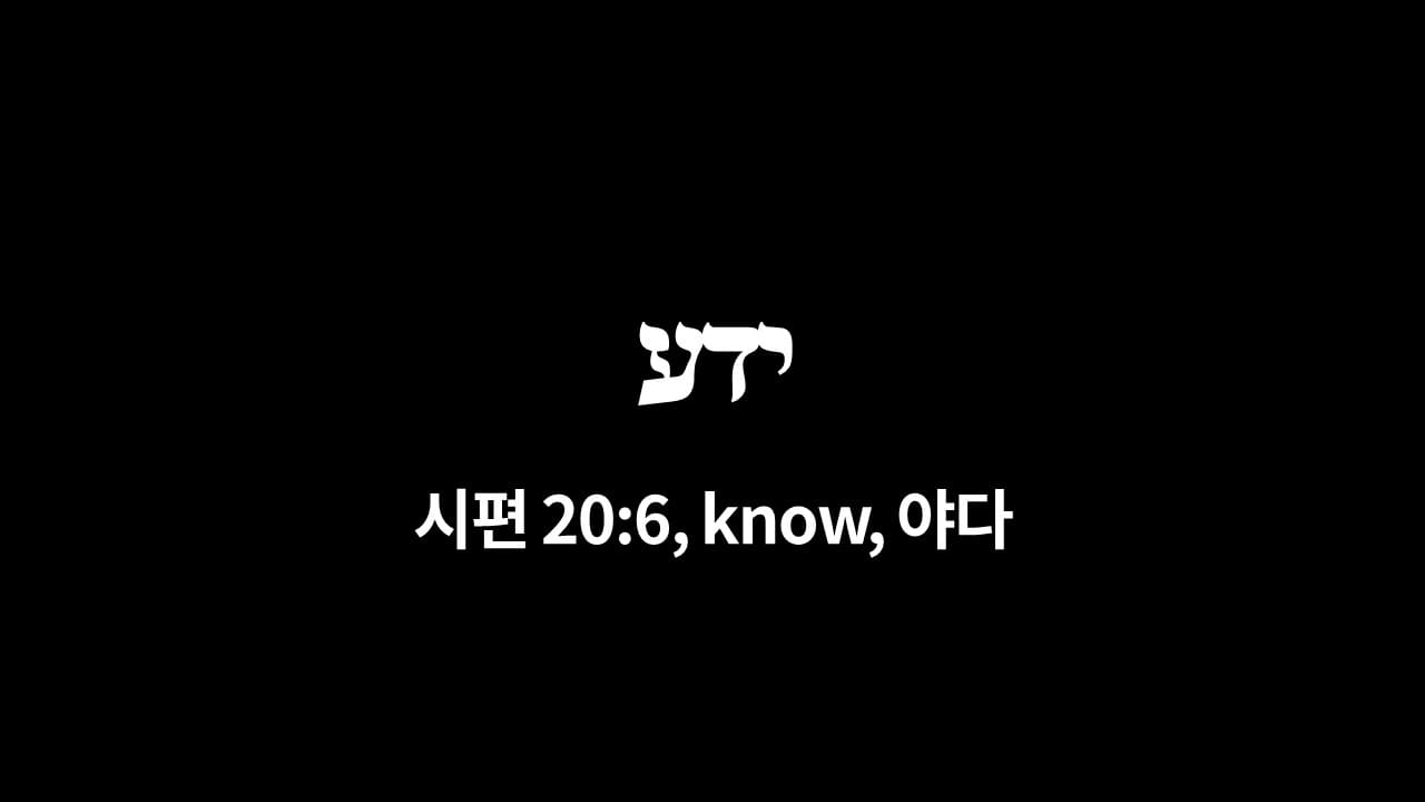 히브리어 단어 연구: ידע (야다) - 알다