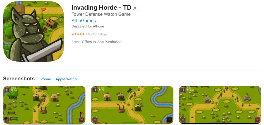 Invading Horde - TD : 아이폰 타워디펜스 게임
