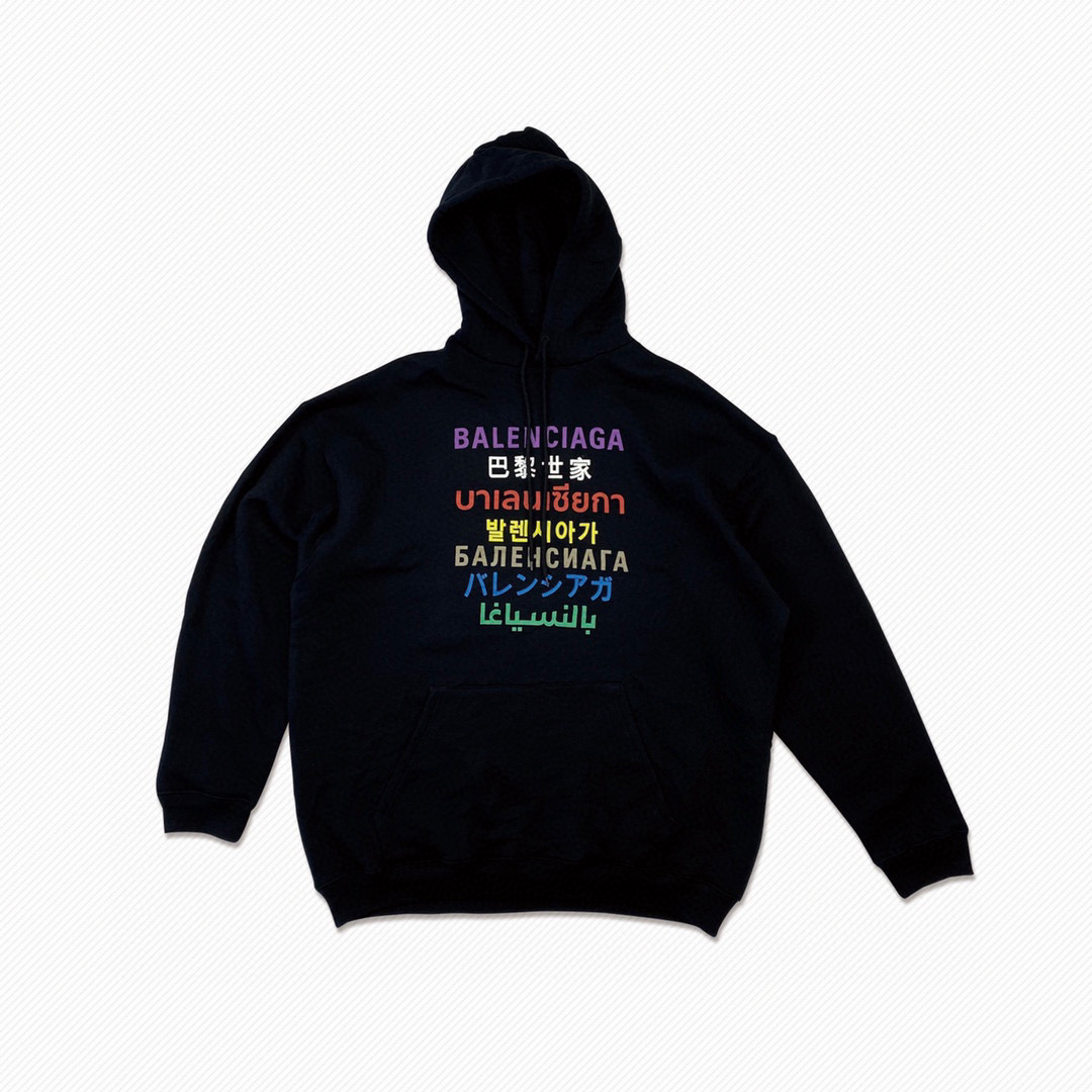  [BALENCIAGA] 발레시아가 랭귀지 LANGUAGES 스웨트 셔츠 후드 티셔츠 578135 TJVI6 2771 (2 COLOR)