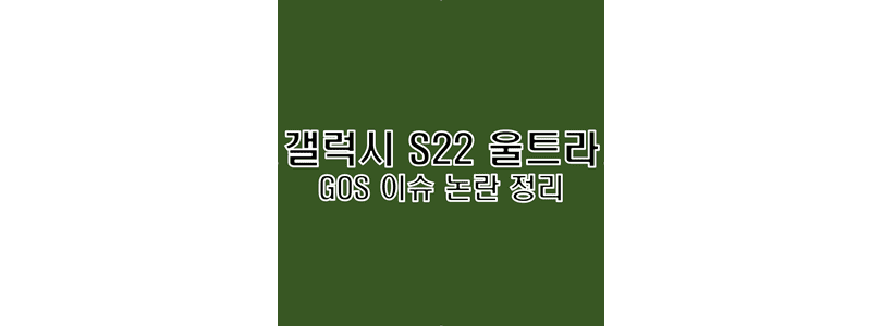  Galaxy S22 Ultra GOS 발열 및 배터리 소모 관련 강제 성능 저하 이슈