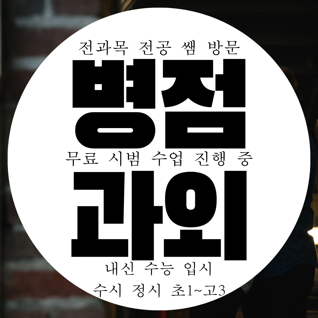  화성 병점 전과목 영수 전문 과외 사회 과학 병점역 근처 방문 국어