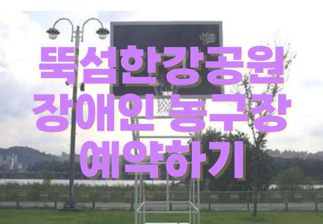 뚝섬한강공원 장애인 농구장 예약하기