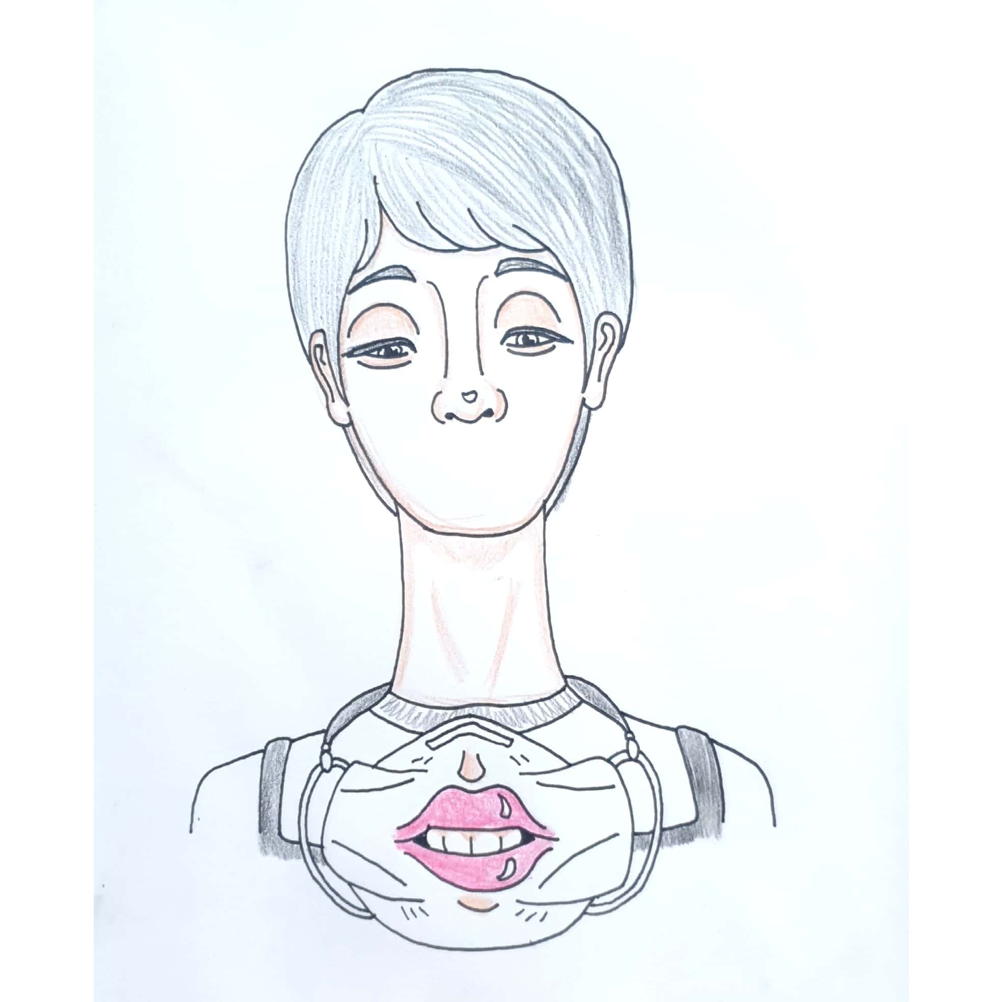  Wearing Mouth 입을 입다 / 일러스트 그림 드로잉 / 인물화 그리기