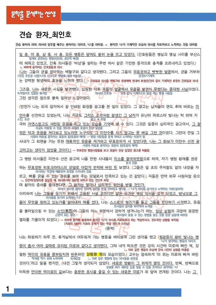 최인호-견습 환자-해설-1