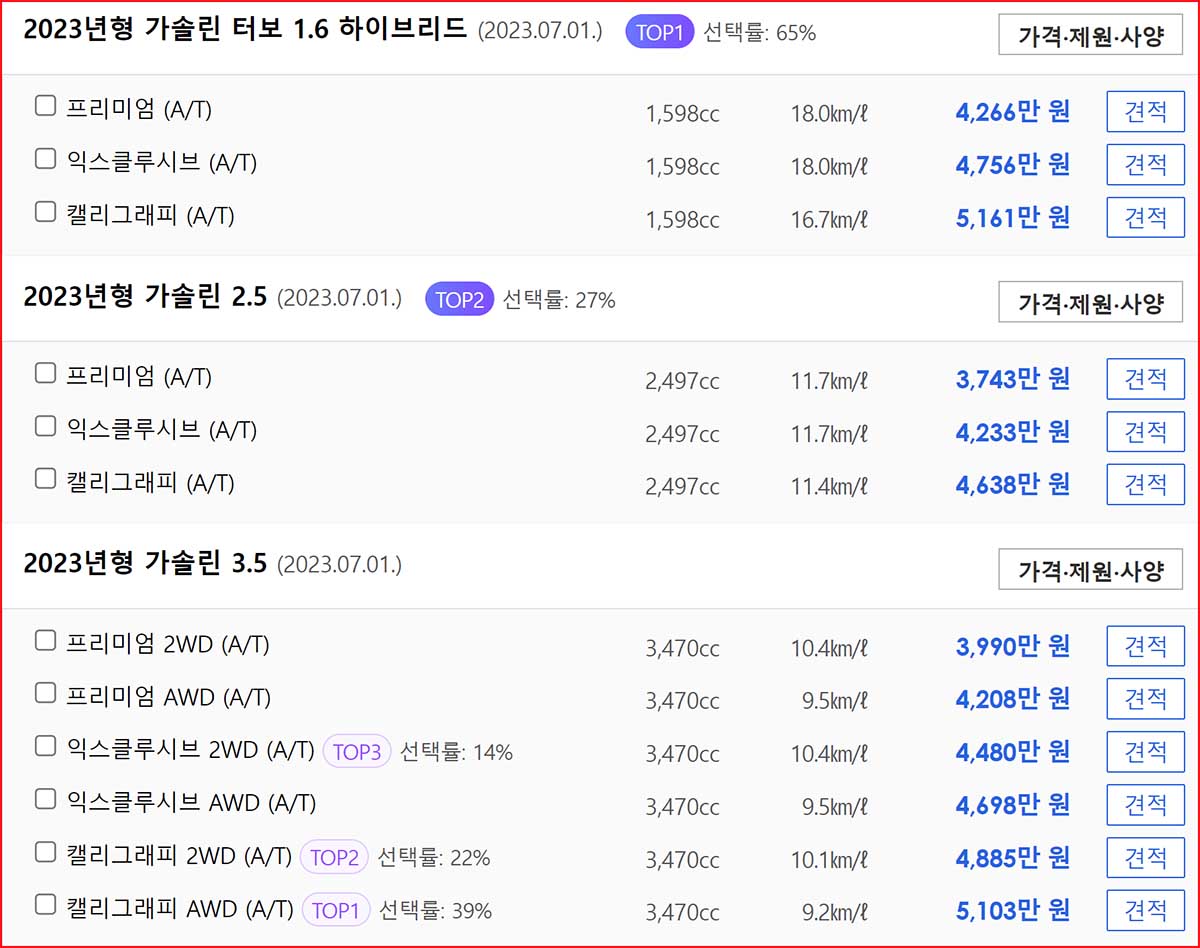 2024 디올뉴 그랜저 가격표 카탈로그 다운로드