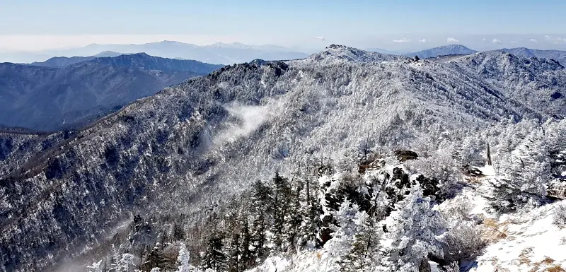 지리산 설경 상고대