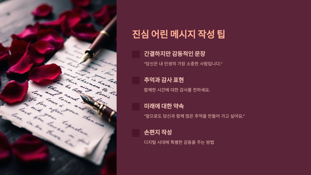 진심 어린 메시지 작성