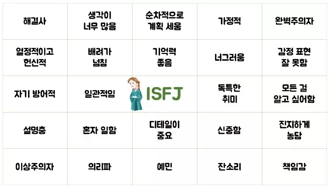 ISFJ 여자 특징