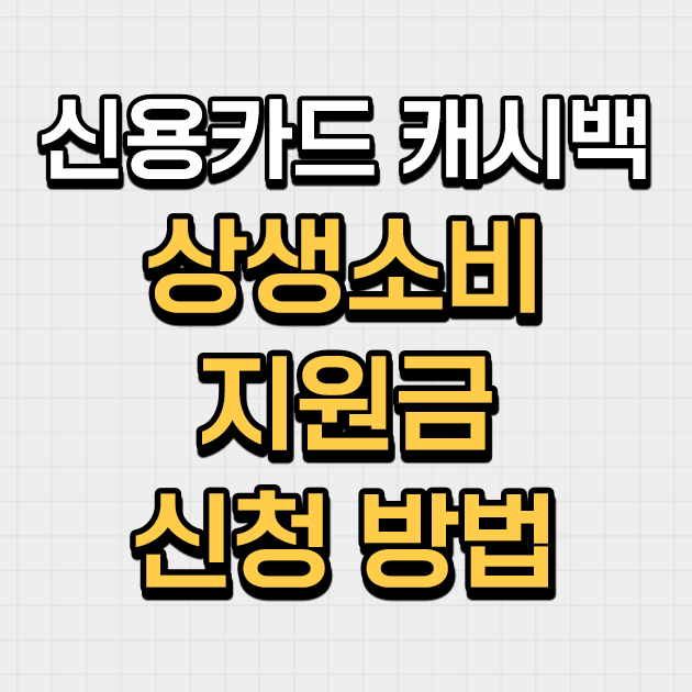  재난지원금 신용카드 캐시백[상생소비지원금]