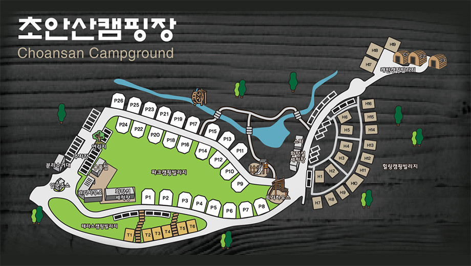 초안산 캠핑장 사이트 지도