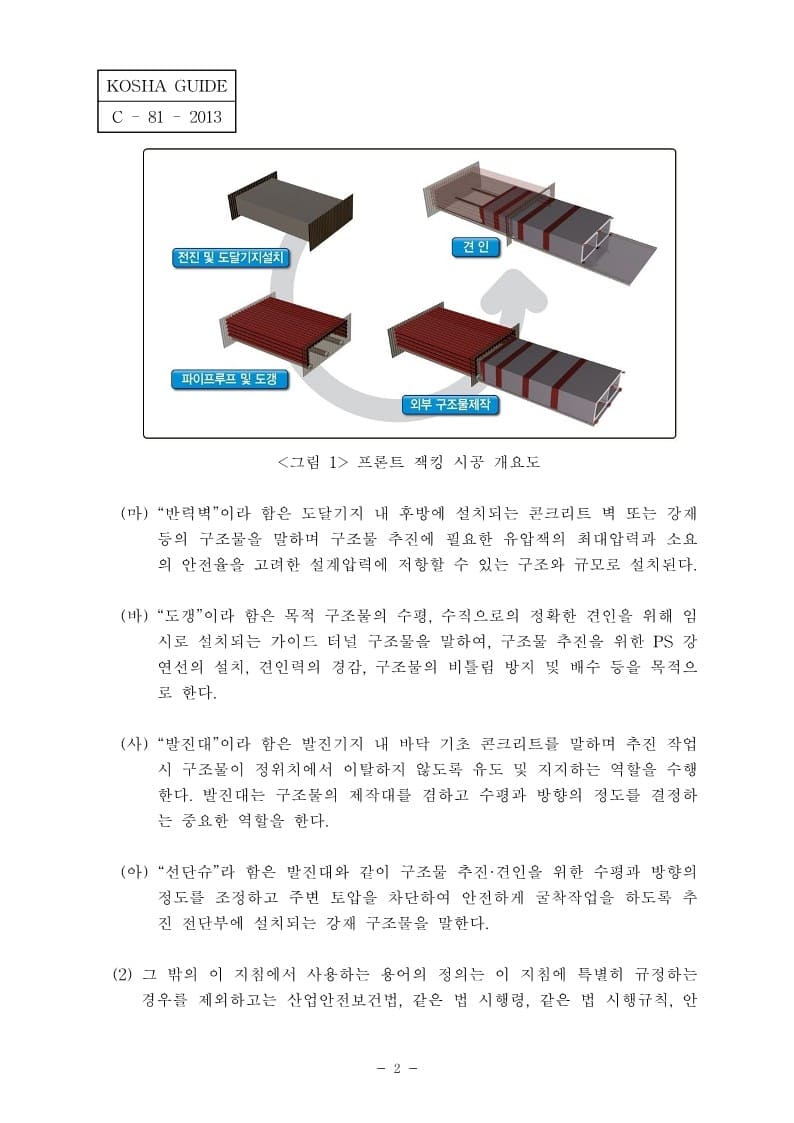  [건설공사 안전비법]_터널공사(프론트 잭킹) 안전보건작업지침