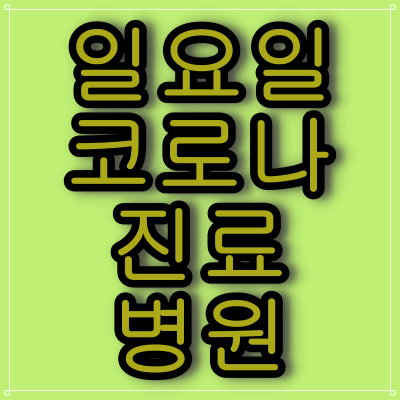  일요일 신속 항원 검사 병원, PCR검사 하는 병원, 코로나 진료와 약처방 가능 병원 찾아보기.