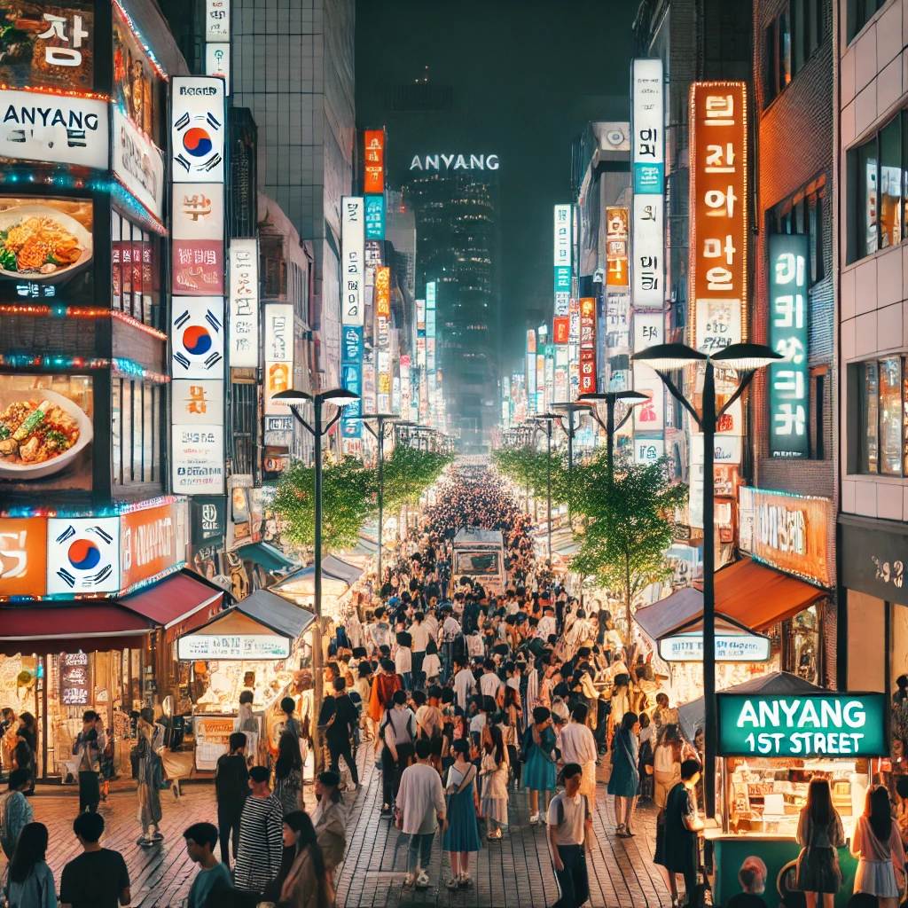 안양1번가 야경 및 번화가 모습