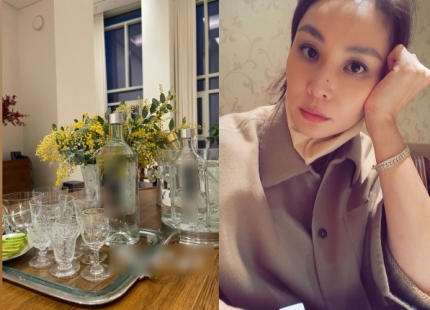  고소영, 장동건과 저녁 반주 준비? 청담동家 고급 소주로 풀 세팅! [사진]