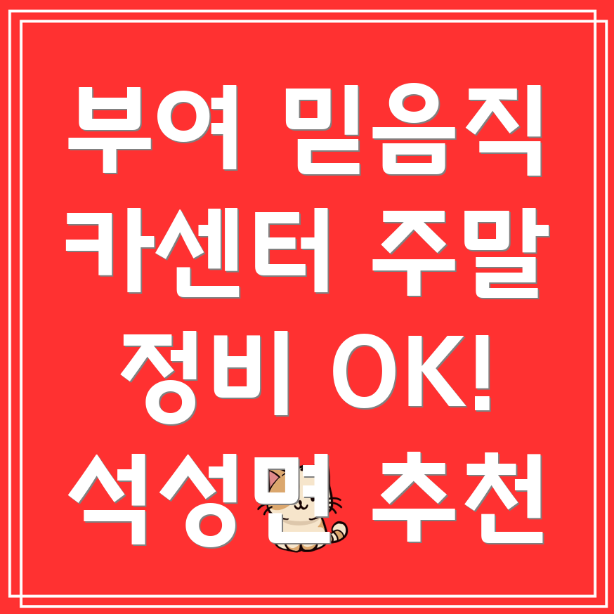 부여군 석성면 주말 카센터