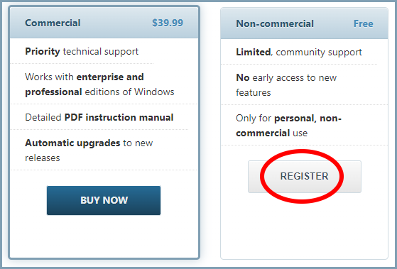 Non-commercial
Limited, community support
No early access to new features
Only for personal, non-commercial use
[ 버튼 : REGISTER ]