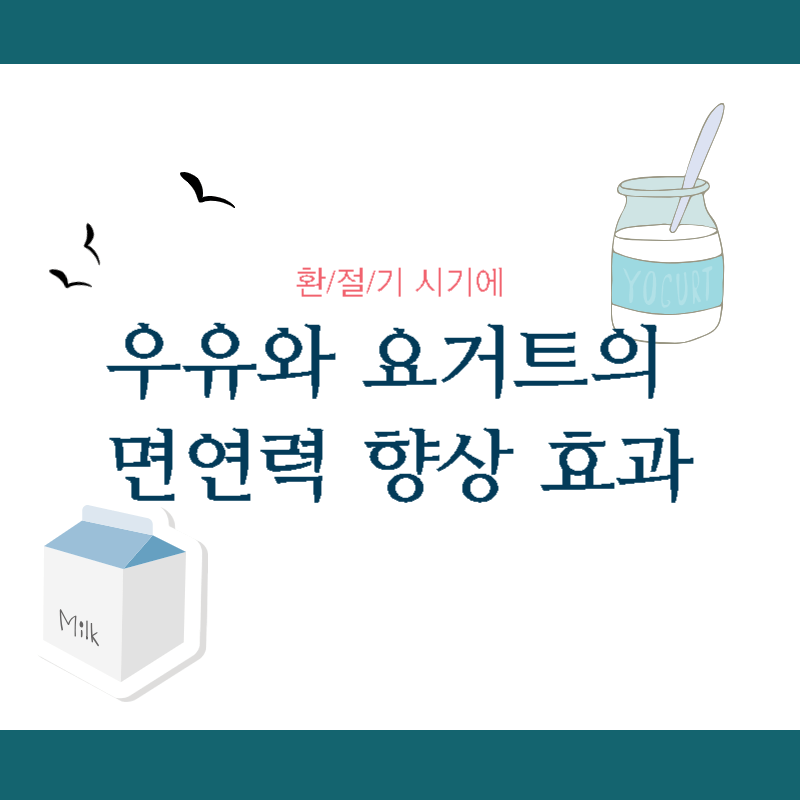  환절기 시기에 우유와 요거트의 면연력 향상 효과