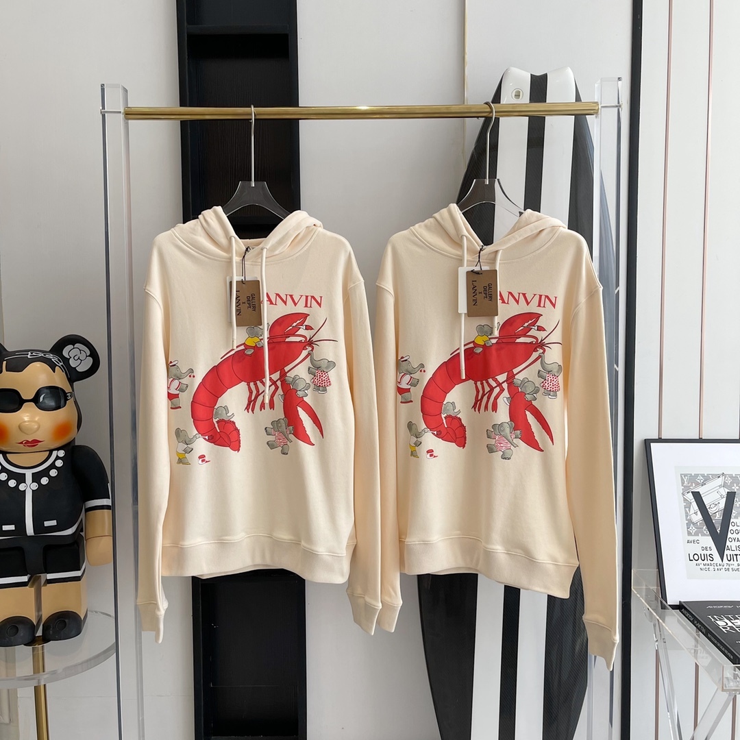  [LANVIN] 랑방 바바 랍스터 스웨트 셔츠 후드 티셔츠 RM HO0001 J029 E2130
