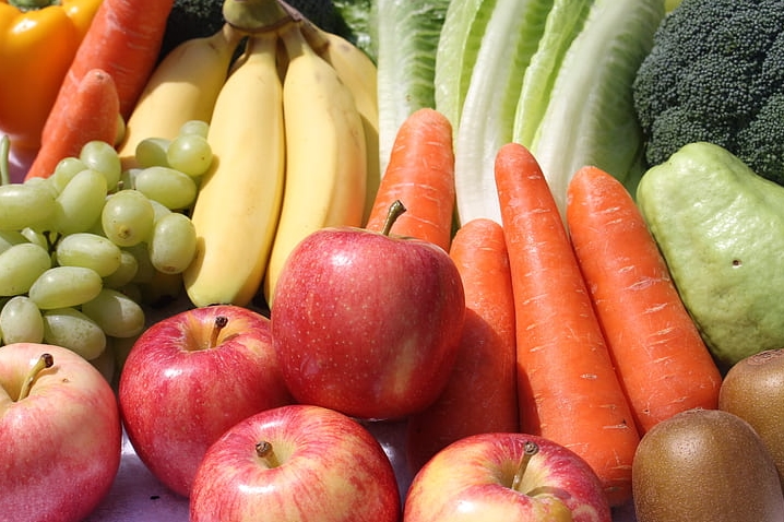 신선한 과일과 채소
