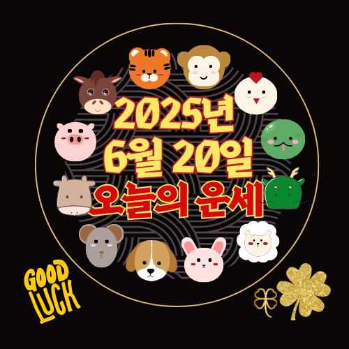 [오늘의 운세] 2025년 6월 20일 금요일 (띠별 운세)