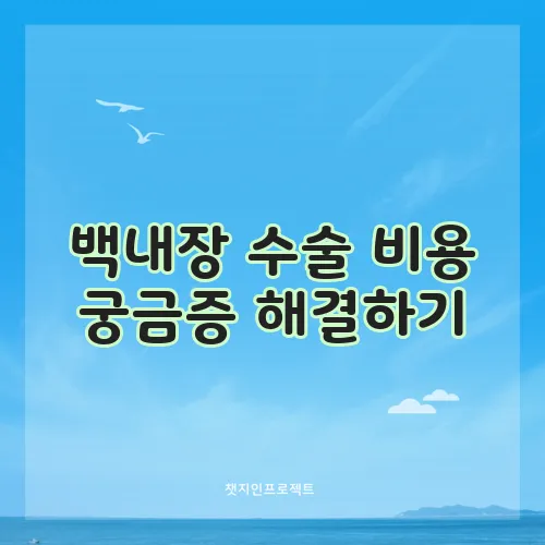 백내장 수술 비용 궁금증 해결하기