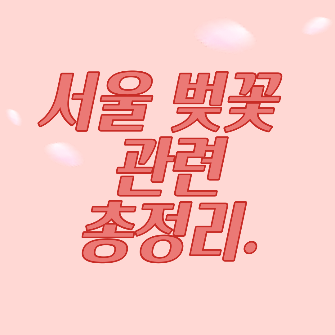 2023년 벚꽃 개화시기 서울 명소
