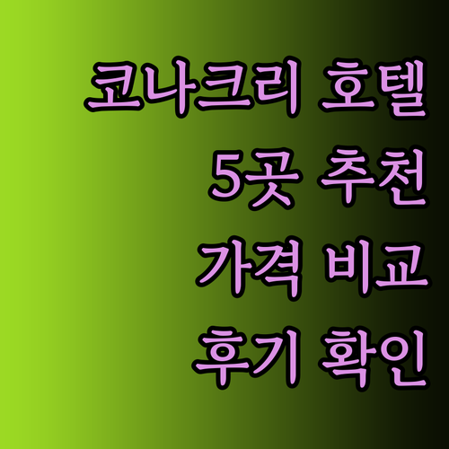코나크리 호텔 추천 5곳 가격 비교 