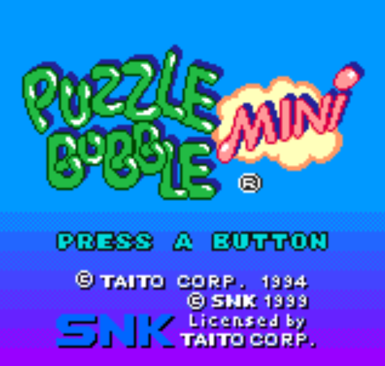  NGPC - Puzzle Bobble Mini (네오지오 포켓 컬러 / ネオジオポケットカラー 게임 롬파일 다운로드)