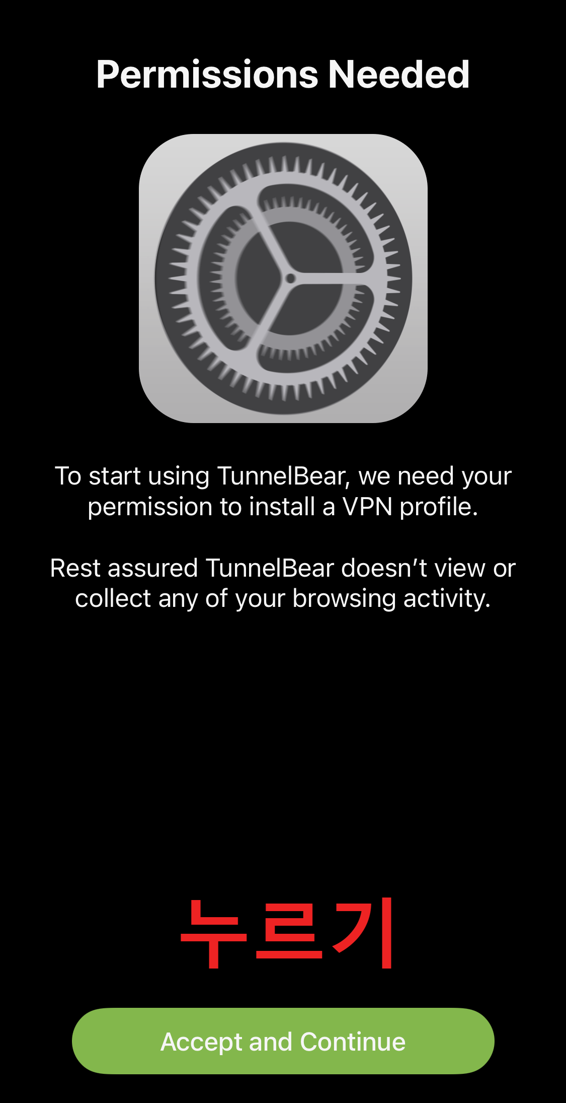 허가가-필요하다는-터널베어-스크린캡쳐-사진