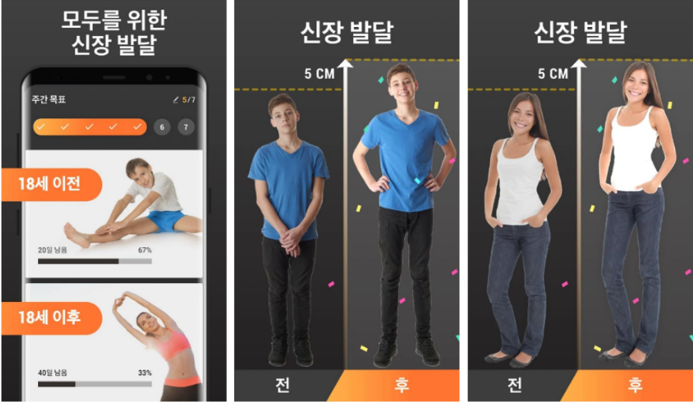  키높이 운동, 신장 증가 운동