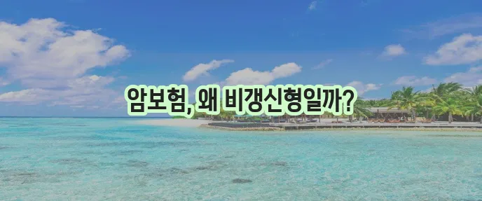 암 보험 비교 비갱신형으로 꼼꼼히 대비하세요