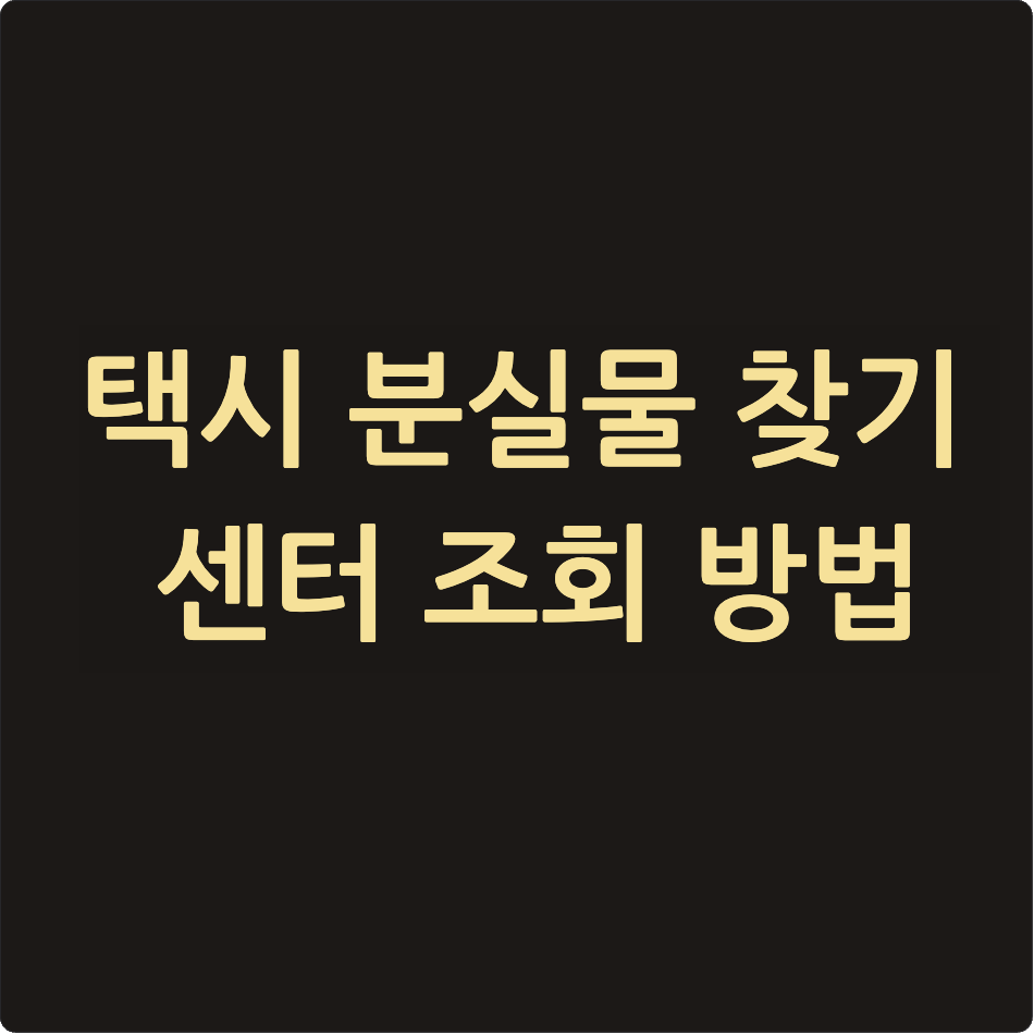 택시 분실물 찾기 센터 조회 방법