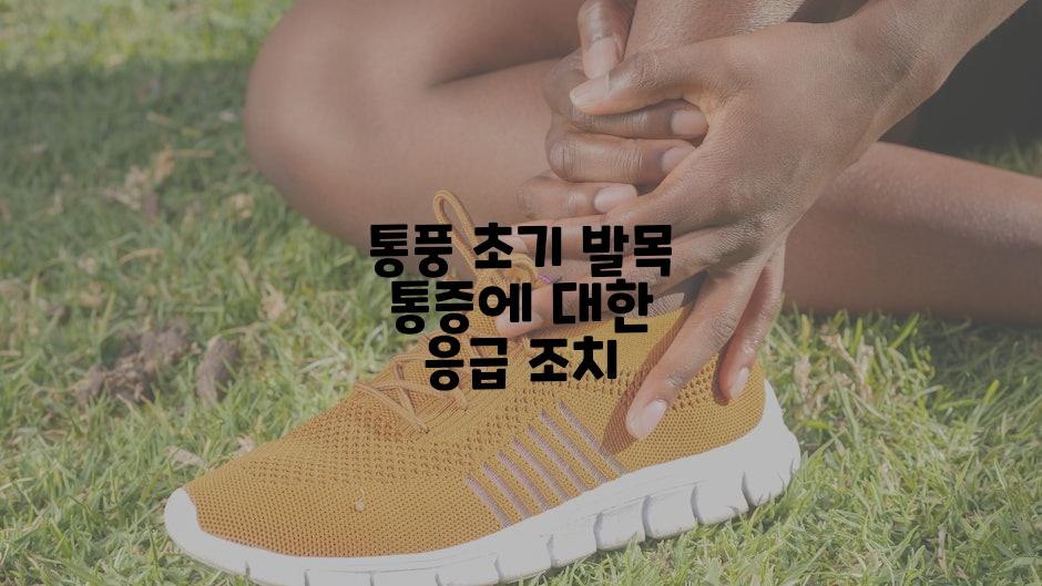 통풍 초기 발목 통증에 대한 응급 조치