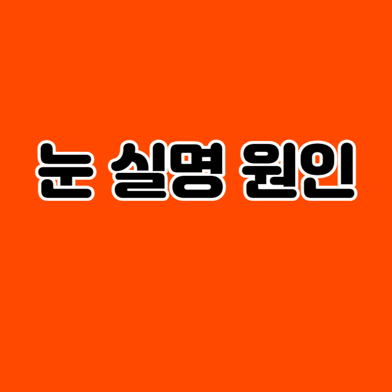 눈 실명 원인