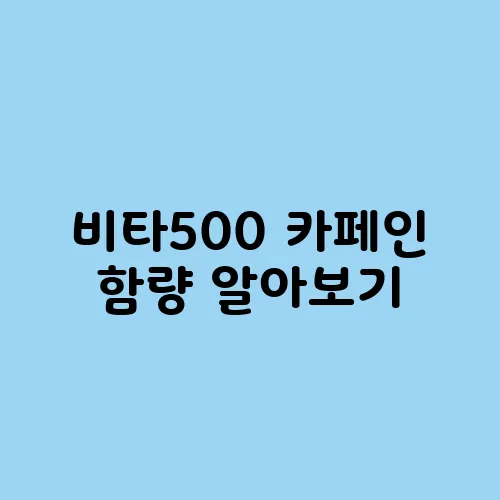 비타500 카페인 함량 알아보기