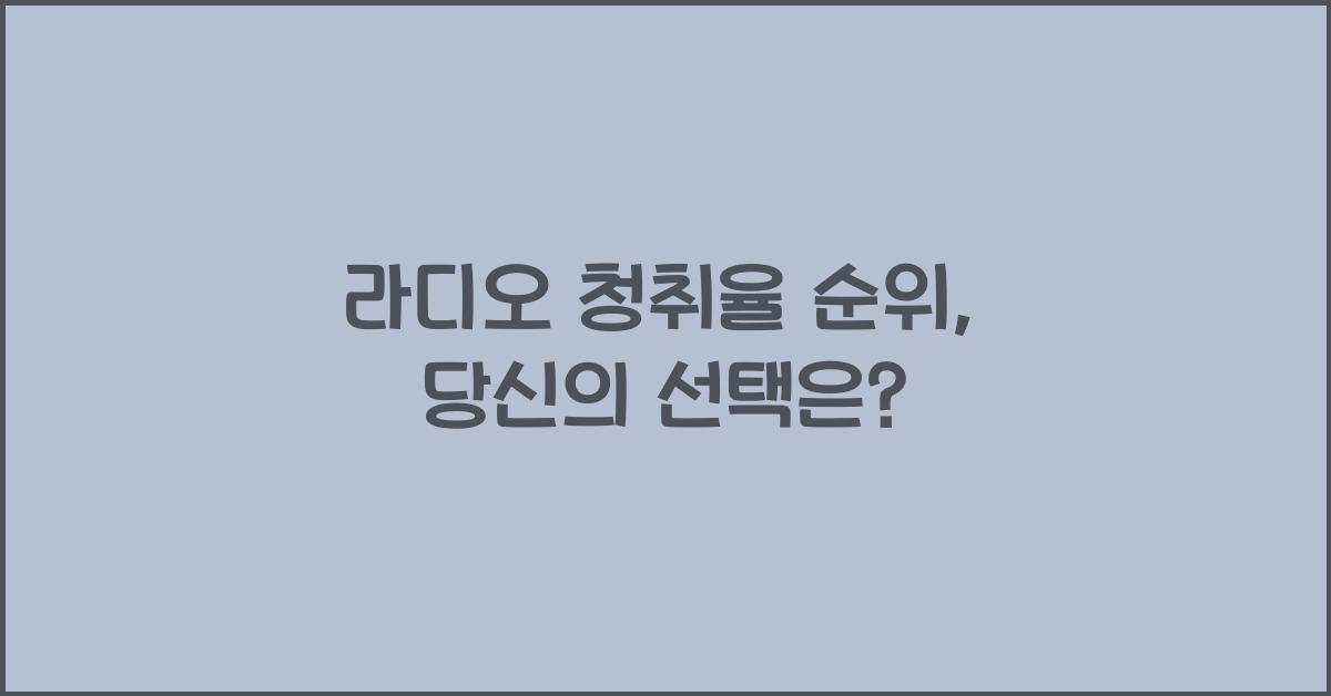 라디오 청취율 순위
