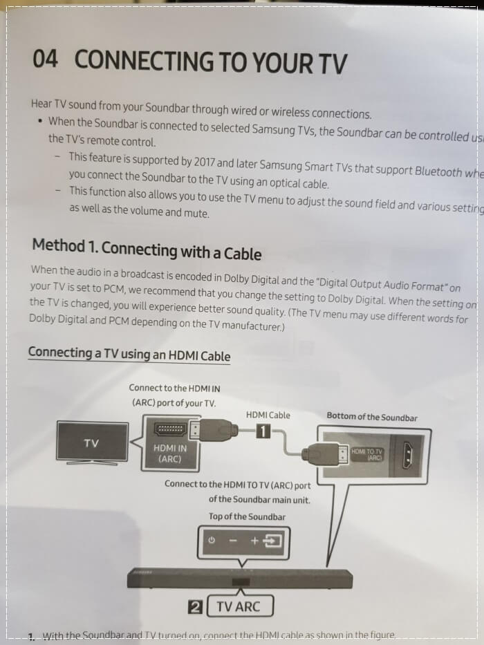 삼성 사운드바 선으로 tv와 연결하는 방법