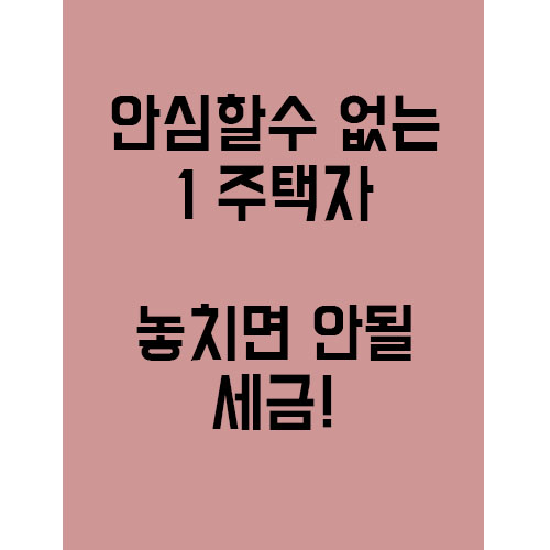  안심할 수 없다 1주택자, 세금 놓치면 안될 후회!