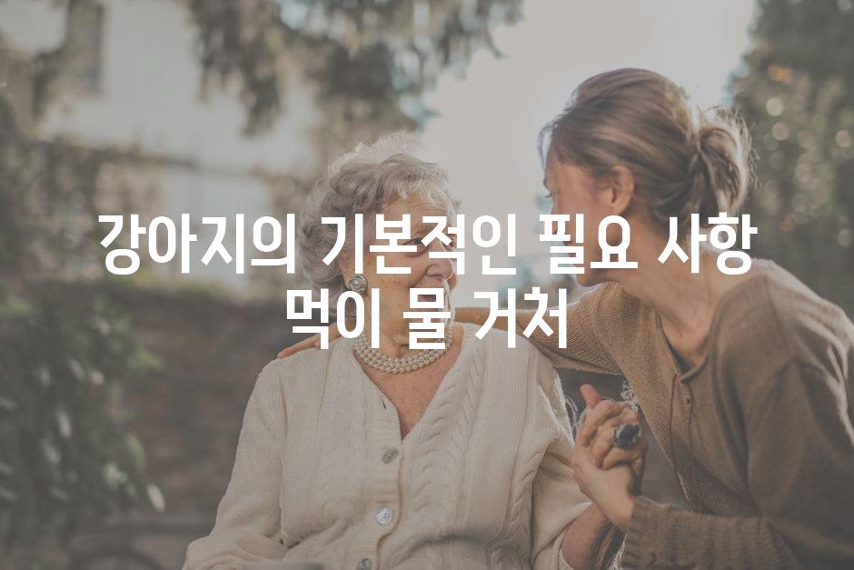 강아지의 기본적인 필요 사항 먹이 물 거처