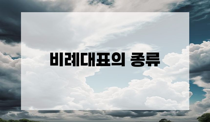 비례대표의 종류