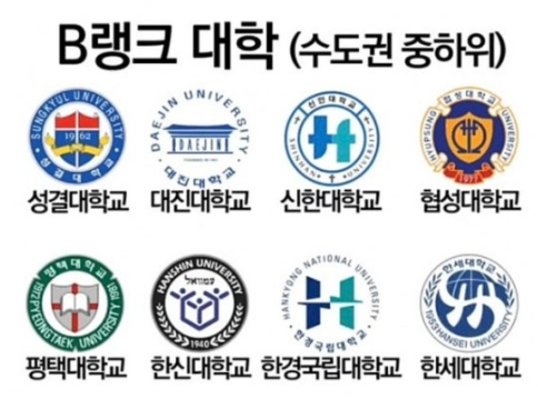 B랭크 대학(수도권 중하위)
