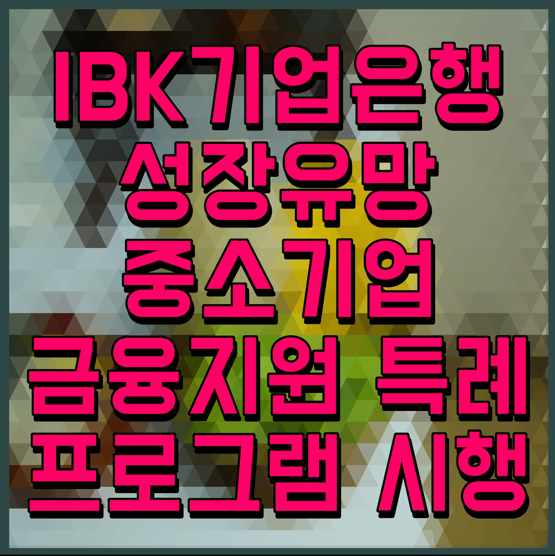  IBK기업은행 성장유망 중소기업 금융지원 특례 프로그램 시행